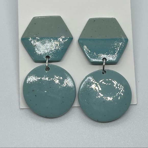 Glossy Handmade Clay Earrings - Picture 3 of 12